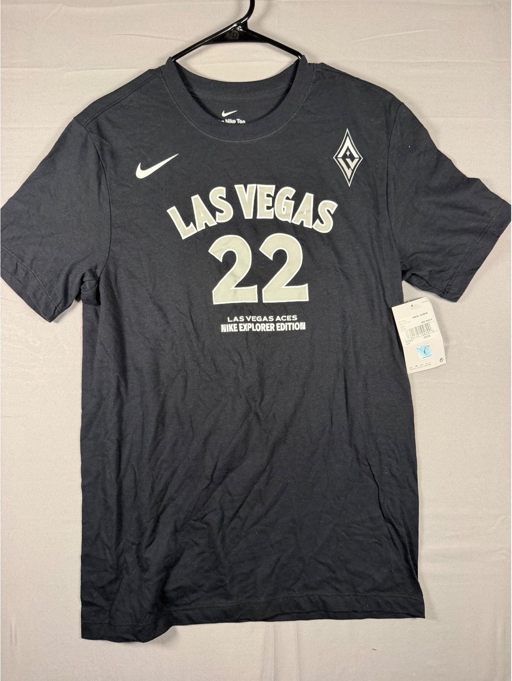 Nike Las Vegas Aces Explorer Edition Wilson #22 Black T-Shirt Small